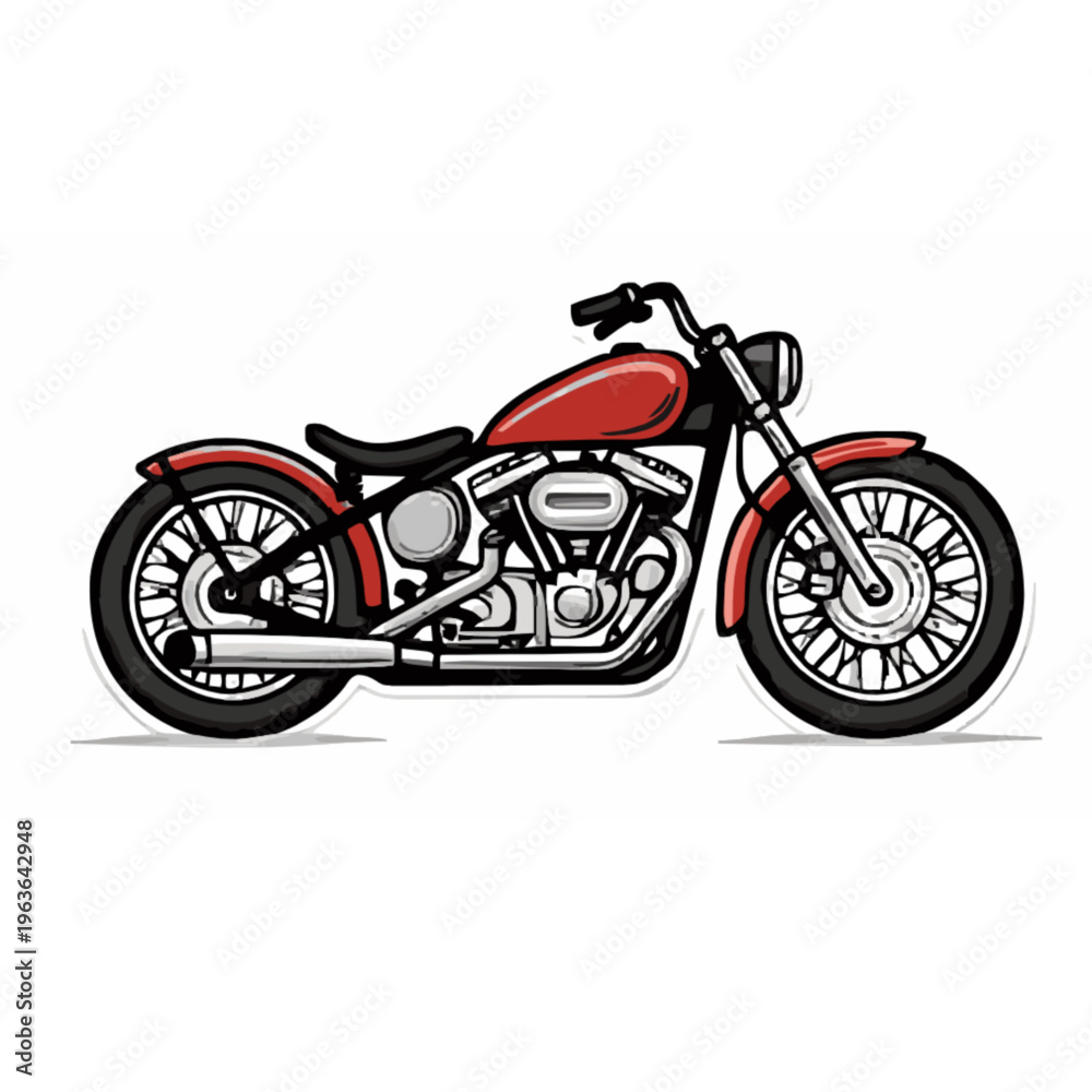 Fototapeta premium A red and black motorcycle on transparent background