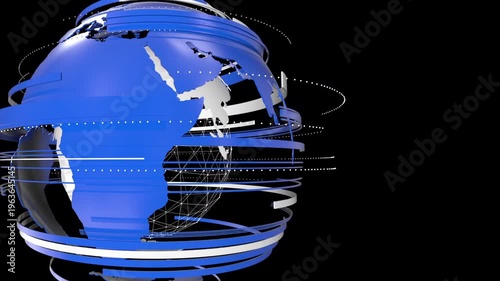 dynamic and professional news intro featuring a 3D globe animation with a high-tech, futuristic design. Perfect for broadcast, television, news channels, YouTube, corporate media and breaking news 4K