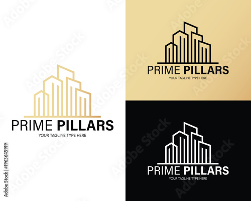 Prime pillars Logo Template