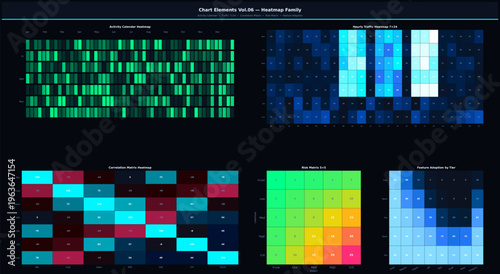 Family silhouette group represented as a thermal heatmap infographic for data visualization and medical scanning concepts