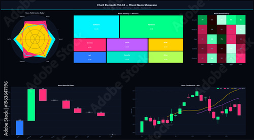 Modern futuristic neon showcase platform with glowing lights for product presentation in a dark cyber style background