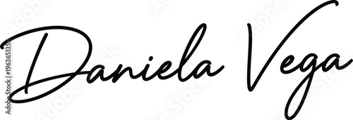 A elegant signature of Daniela Vega in black cursive font on a white background
