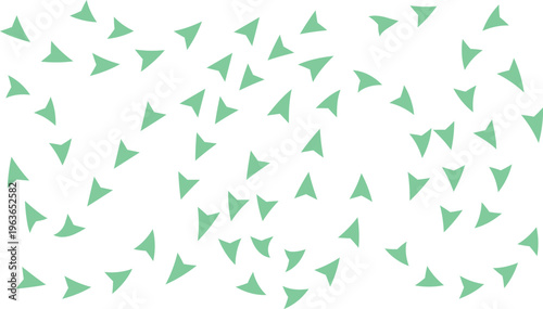 Scattered light green arrow shapes on white background