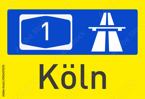 Vektorgrafik, Autobahn BAB1 in Richtung Köln