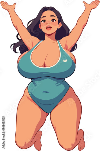 donna in varie pose illustrazione in costume da bagno in biancheria intima o vestita vettoriale