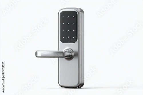 A contemporary digital door lock, illustrating modern security technology and sleek design, hinting at accessibility and safeguarding.