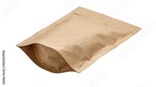 Brown Kraft Paper Stand Up Pouch Isolated