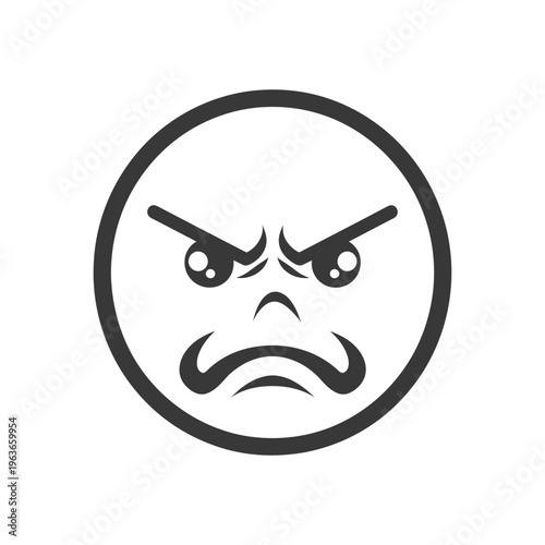 An illustration of a face expressing a strong feeling of anger