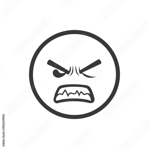 An illustration depicting an angry face with intense emotions displayed