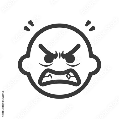 An illustration depicting an angry face with intense furrowed brows