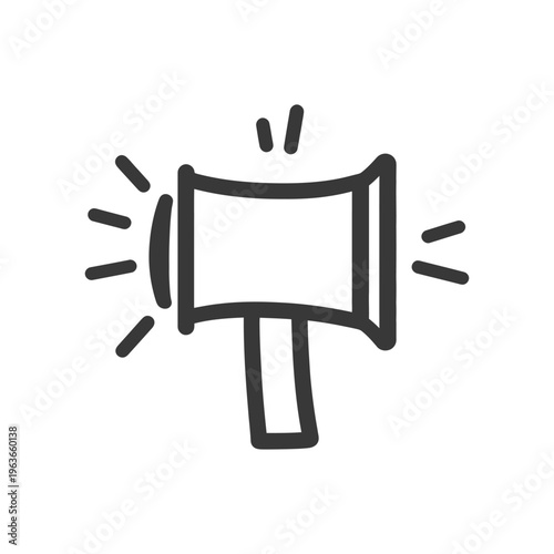 Simple vector illustration of a megaphone emitting sound waves