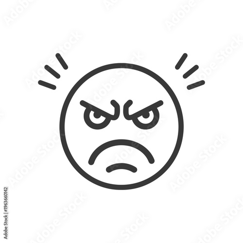 An illustrated circle representing an expression of intense anger