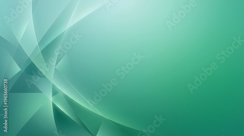 Abstract Green Gradient Background with Geometric Light Shapes – Modern Technology and Corporate Design Concept