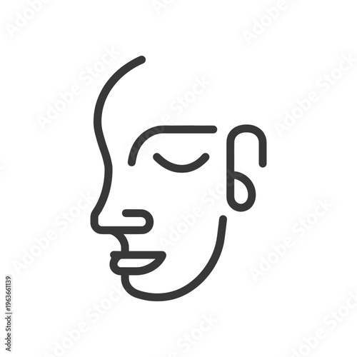The simplistic illustration of a face features line art design