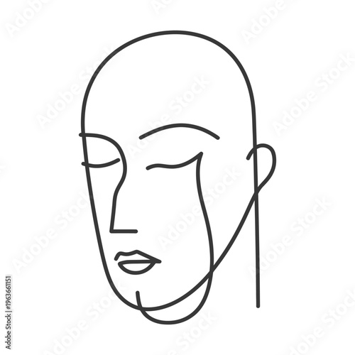 A minimalist depiction of a human face crying tears visibly