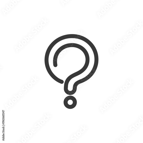 A simple black and white illustration of a question mark symbol