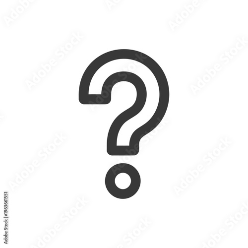 A simple minimalist graphic of a question mark symbol