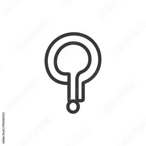 A simple outline drawing depicting a question mark symbol