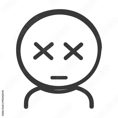 Simple illustration depicting a person with eyes crossed and mouth shut