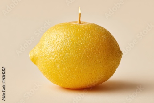 Lemon Shaped Candle Minimal Still Life