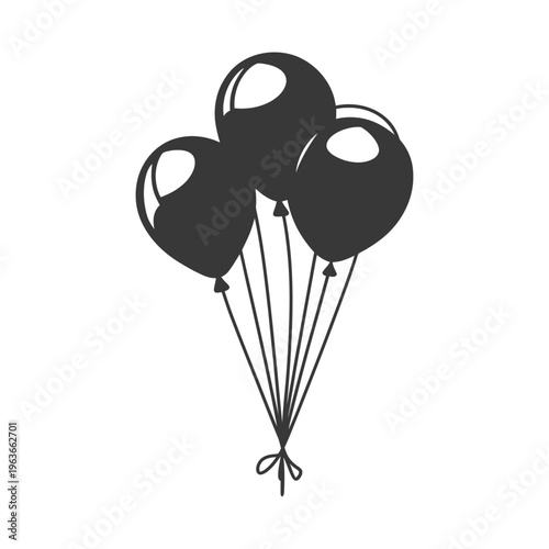 A simple illustration showing a bunch of helium balloons tied together