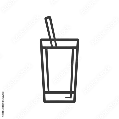 A Tall Glass Of Beverage With A Drinking Straw Sticking Out