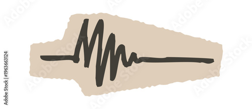 Heartbeat Line On Torn Paper