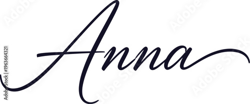 The elegant signature of a woman named Anna in black ink on a white background