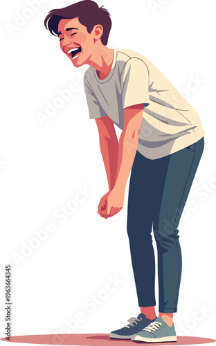 uomo o donna ragazzo o ragazza euforico vincita bello festa , balla o si sente bene vettoriale