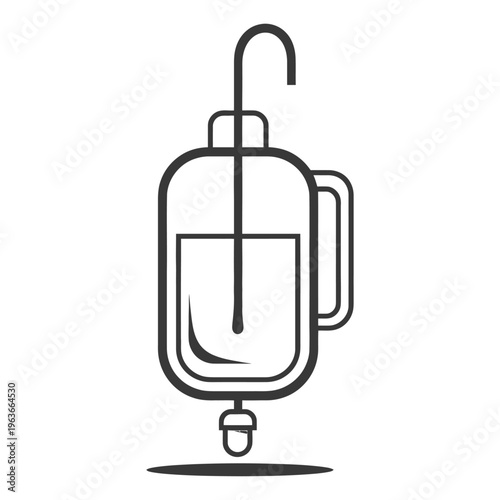 An illustrative representation of an intravenous fluid drip bag device
