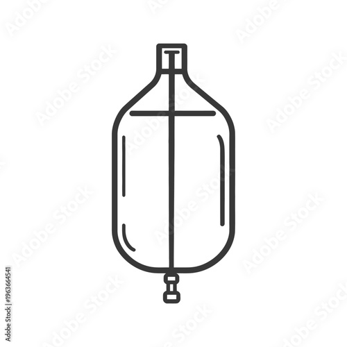 A graphic black and white representation of an intravenous bag
