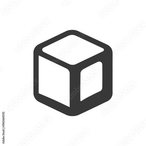 A simple graphic depiction of a three dimensional cube shape