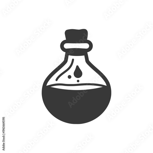 A Simple Illustration Of A Small Bottle Containing Liquid