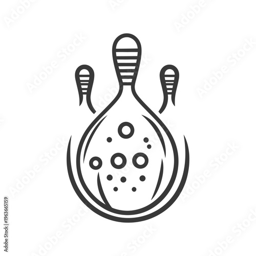 A stylized biological organism illustration with multiple rounded appendages