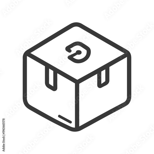 A simple box design depicting a delivery package container