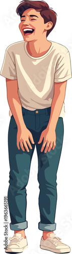 uomo o donna ragazzo o ragazza euforico vincita bello festa , balla o si sente bene vettoriale