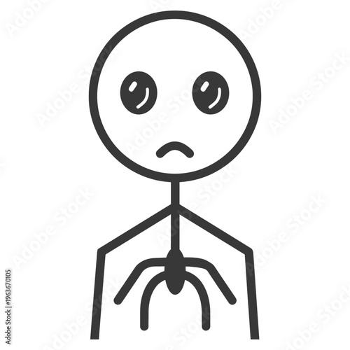 A Simple Stick Figure With a Visible Spider Underneath Them