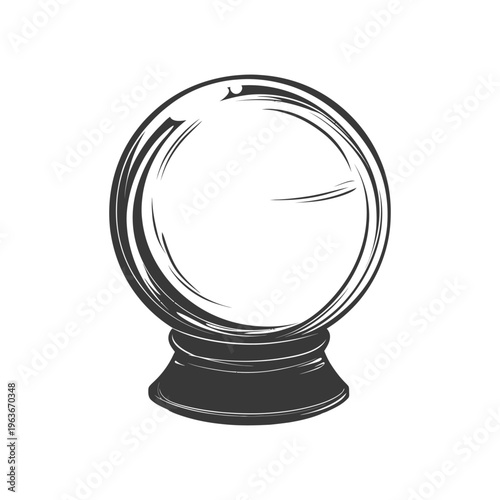 An illustration depicts a crystal ball sitting on a stand