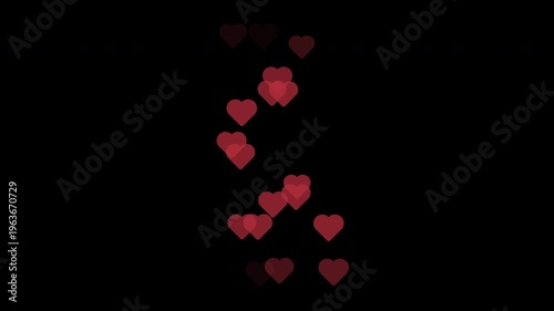 Social media live streaming hearts reactions like fountain animated 4k footage