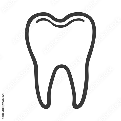 A simplified illustration of a single tooth in monochrome style