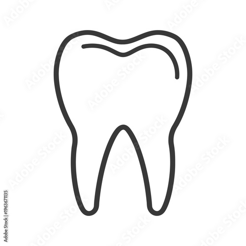A simple black line drawing of a healthy tooth