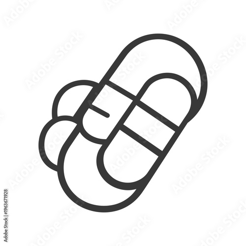 An abstract black and white depiction of sanitary protection