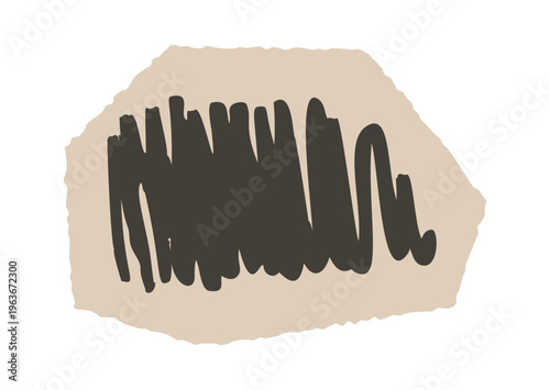 Handdrawn scribble loop rough paper scrap