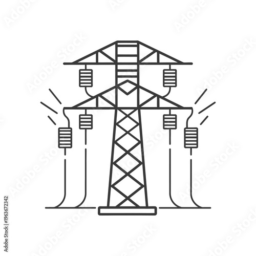 A simplified graphic representation of an electricity transmission tower