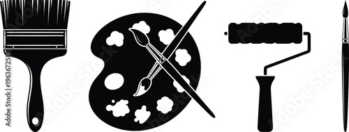 A collection of kitchen utensils including a ladle, whisk, spatula and timer isolated on transparent background