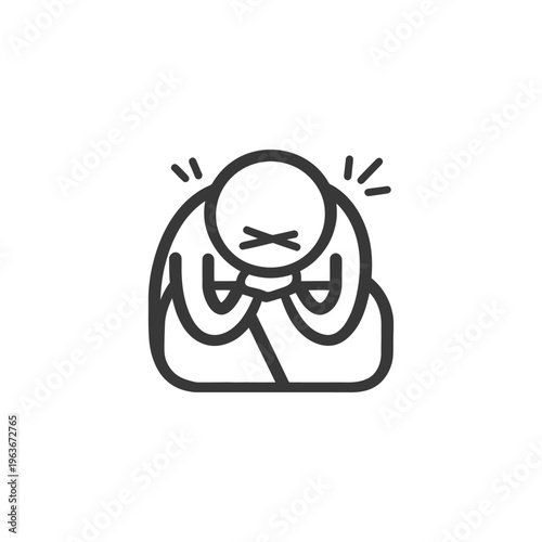 A simple illustration of a person looking distressed and overwhelmed