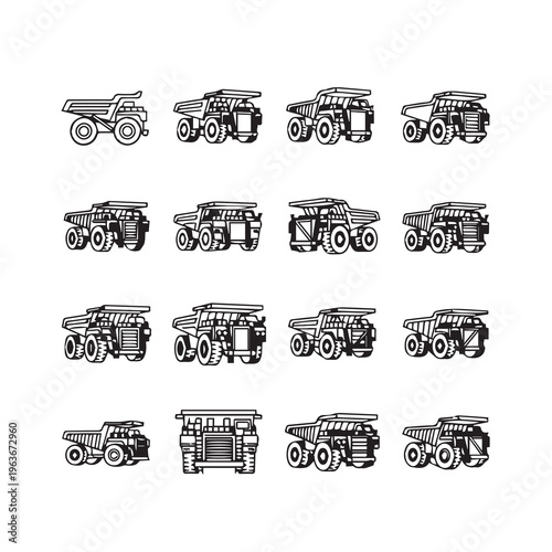 Mining Dump Trucks Collection: Multiple Views and Angles of Heavy Haul Construction Vehicles