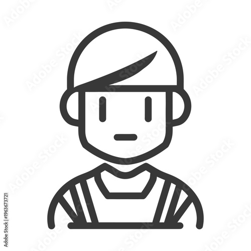 Simple illustration depicting a persons face and upper body