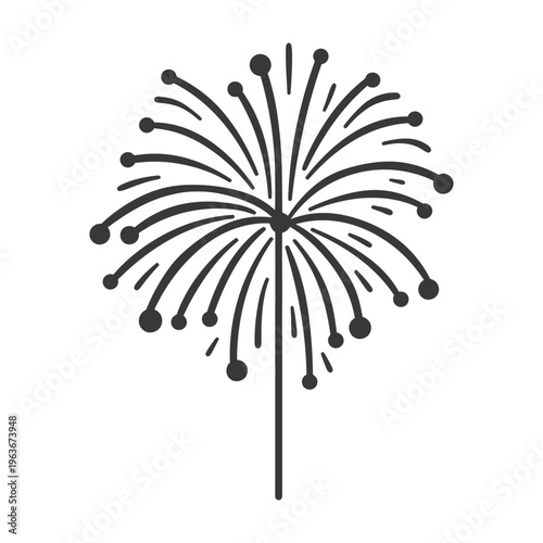A simplistic and celebratory image depicting a firework display