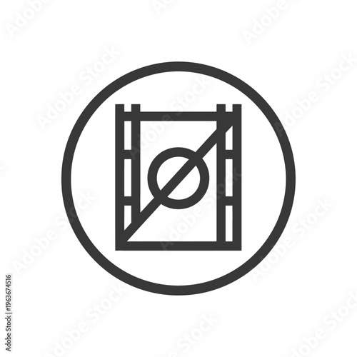A circular symbol indicating that film or video is not allowed